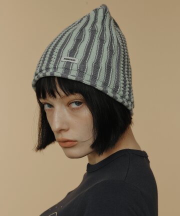 Two-Tone Stripe Beanie (Green)