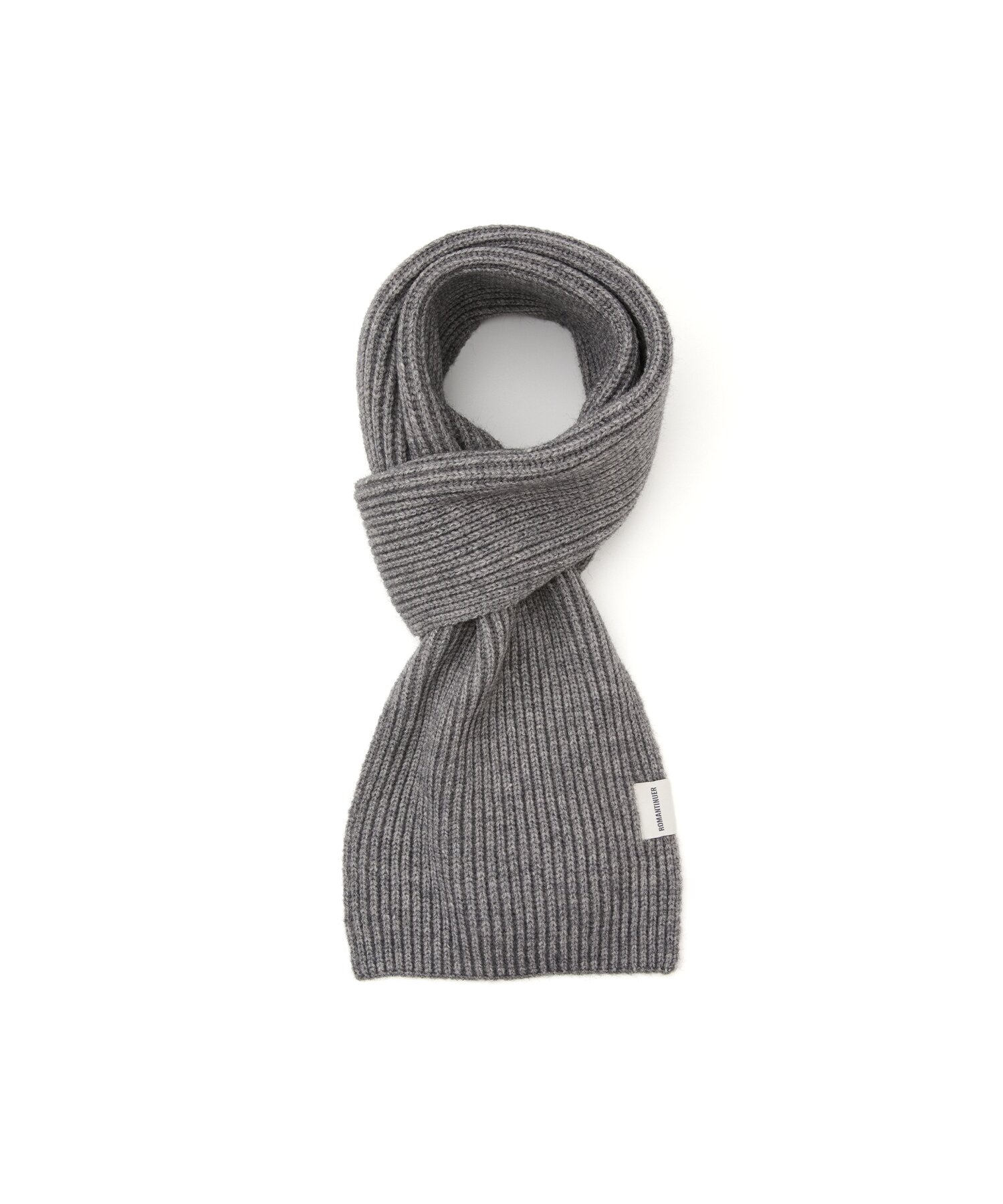Basic Rib Knit Muffler (Gray)