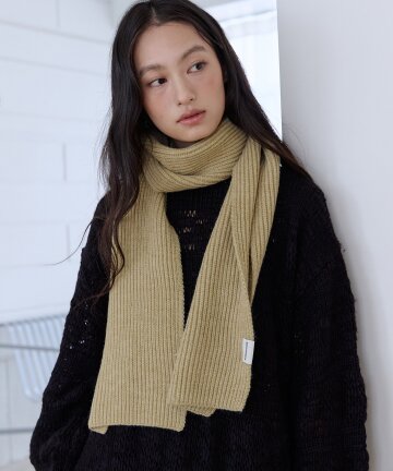 Basic Rib Knit Muffler (Mustard)