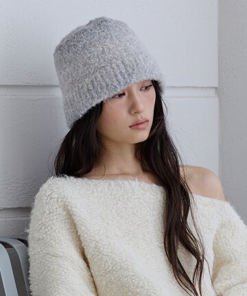 Teddy Boucle Bucket Hat (Gray)