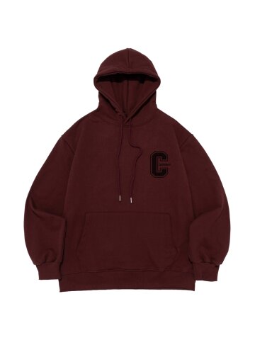 C 로고 후드 티셔츠 (와인)