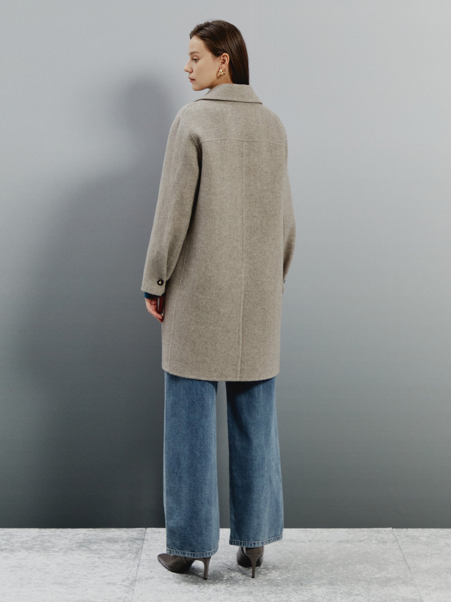 캐시미어 블렌드 이지 코트 (MELANGE BROWN)