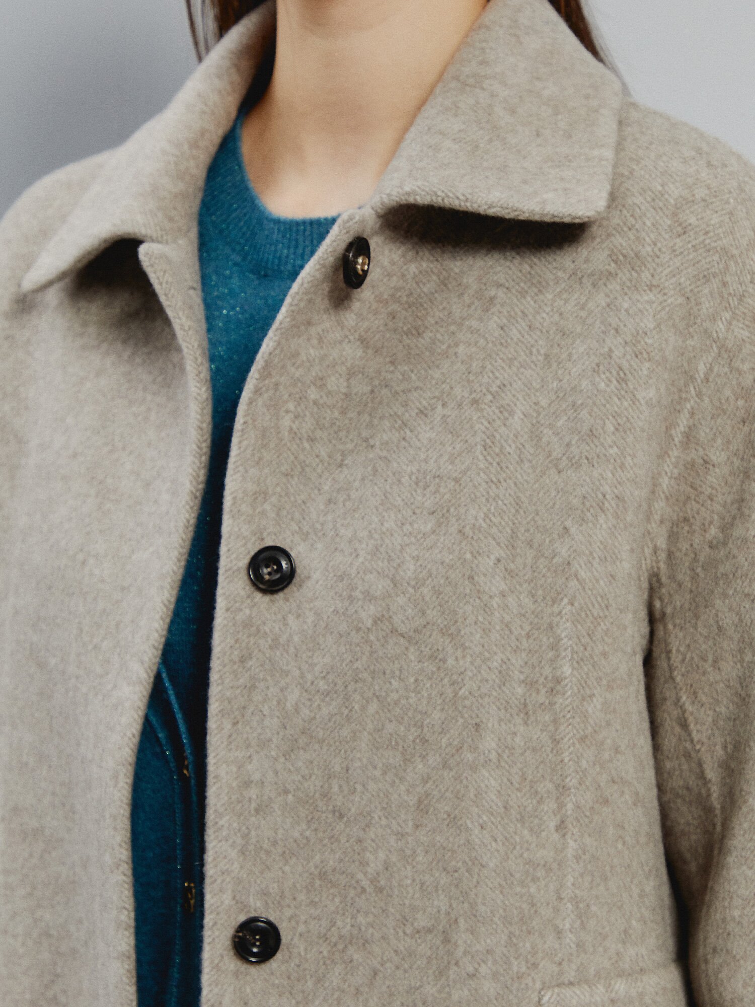 캐시미어 블렌드 이지 코트 (MELANGE BROWN)