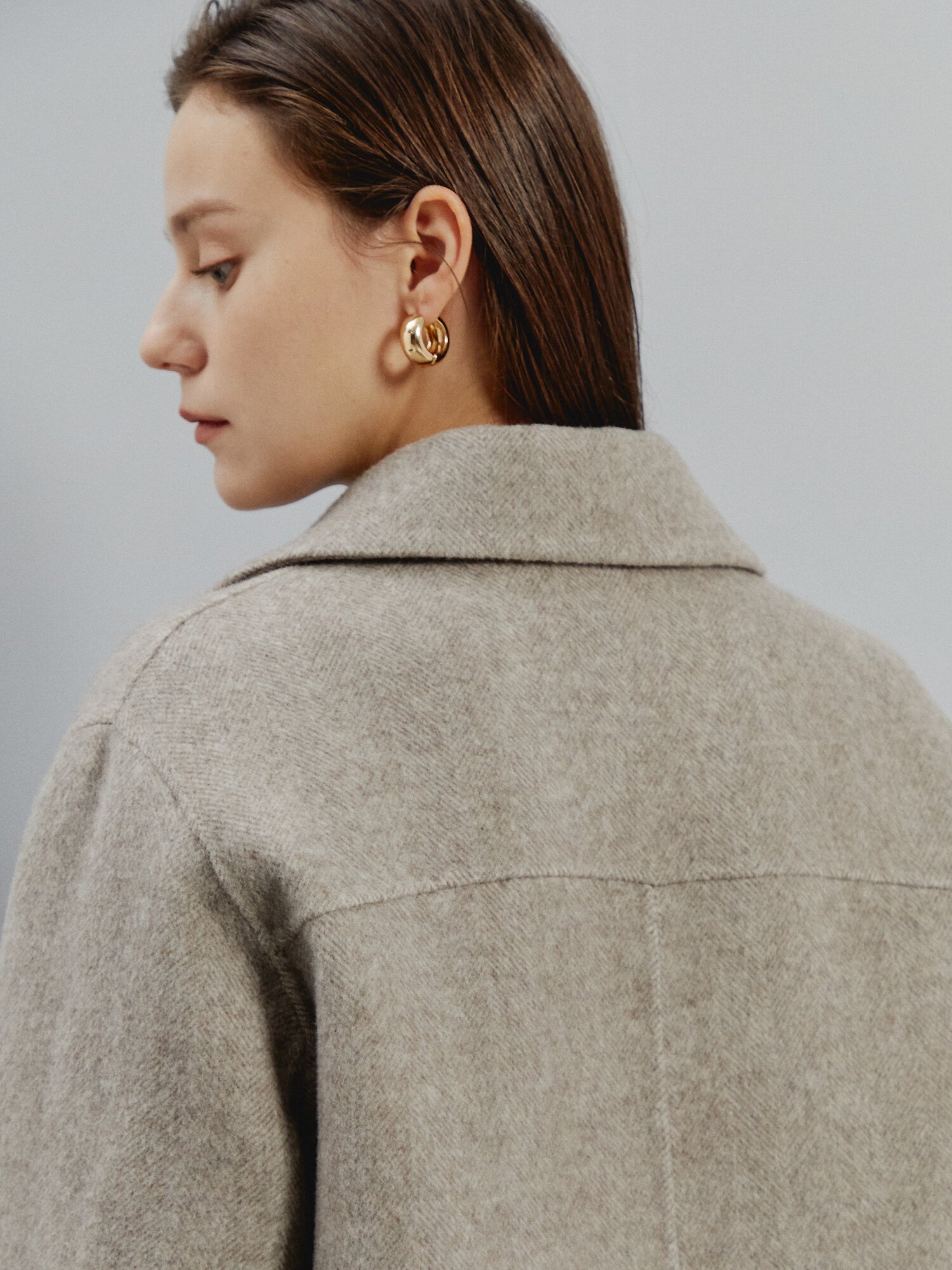 캐시미어 블렌드 이지 코트 (MELANGE BROWN)