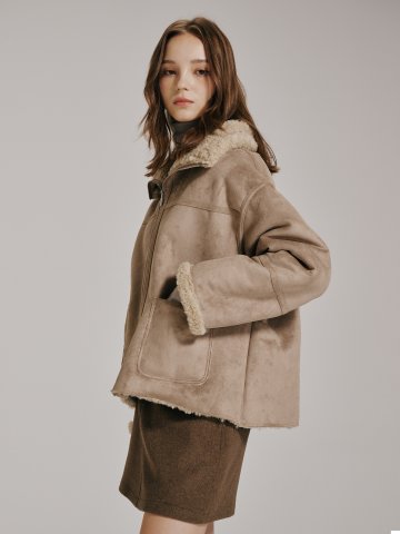 리버시블 스웨이드 무스탕 - 모카 / Reversible Suede Mustang - Mocha
