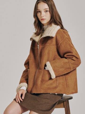 리버시블 스웨이드 무스탕 - 카멜 / Reversible Suede Mustang - Camel
