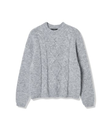 여성 다이아몬드 케이블 니트 풀오버 (GREY) (HBALKA1)