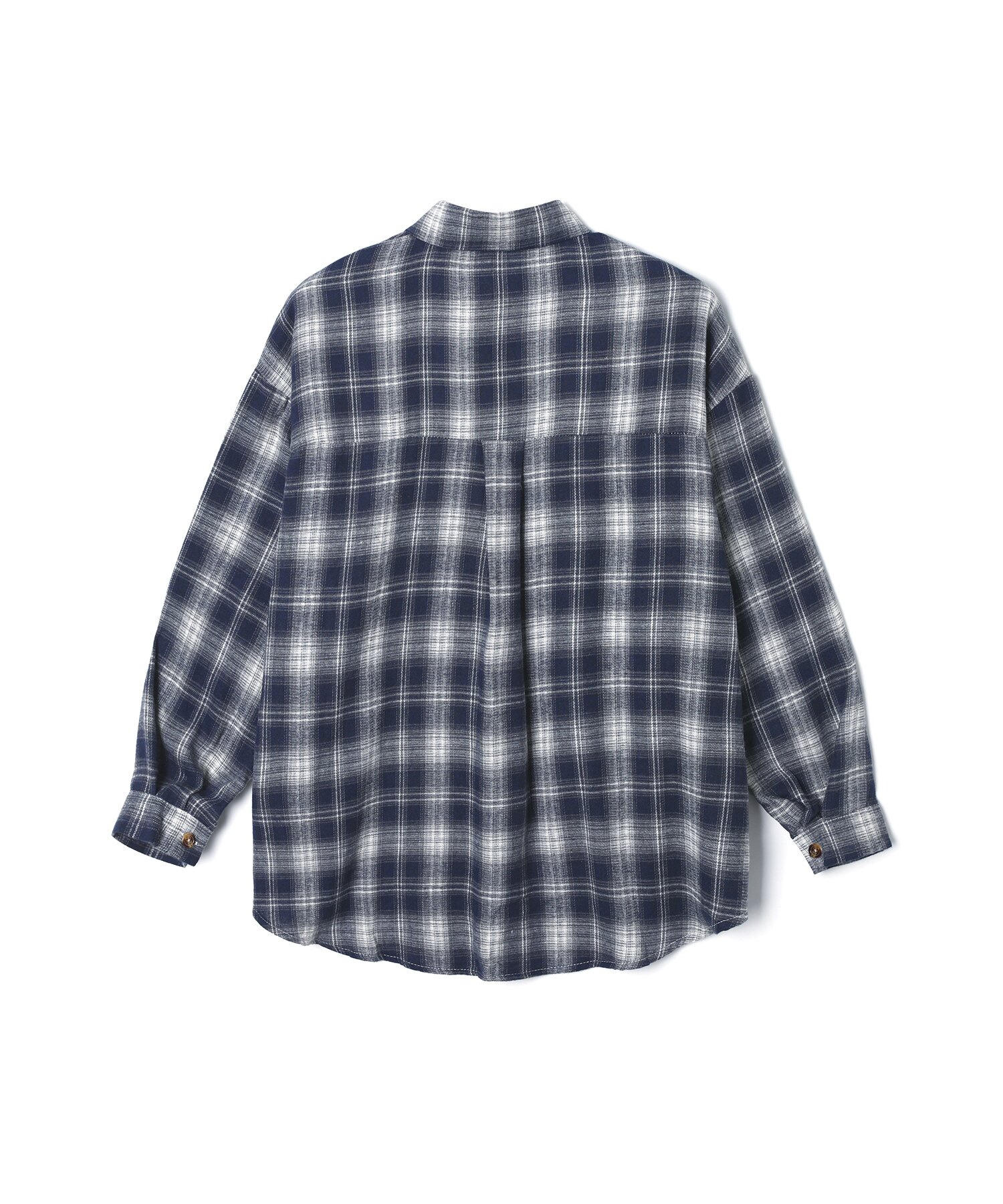 여성 오버핏 체크 셔츠 (NAVY) (HB9LS51)
