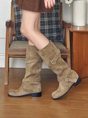 ljh130-7 Soft Slouch Belt Boots - 2 Colors