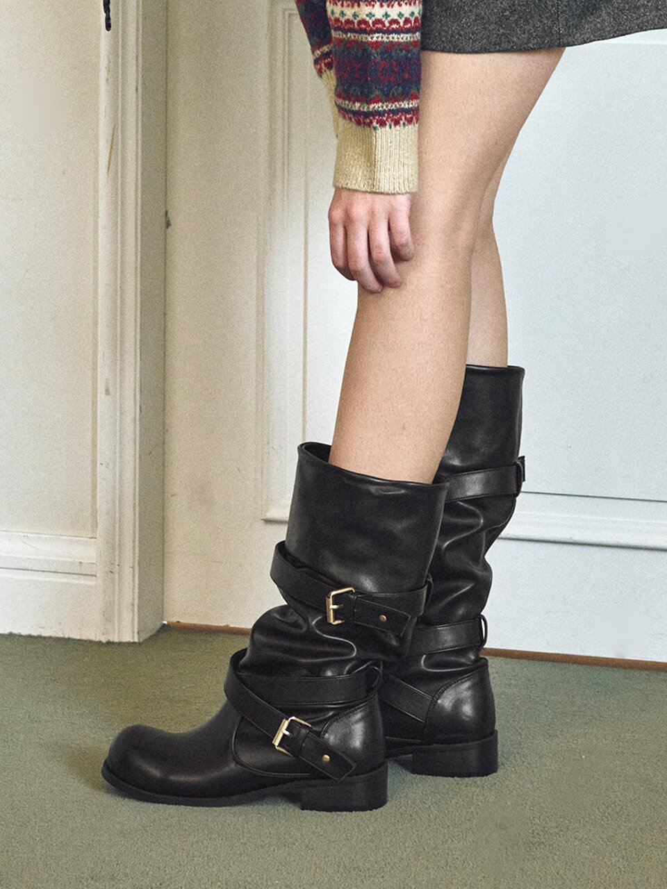 ljh130-7 Soft Slouch Belt Boots - 2 Colors