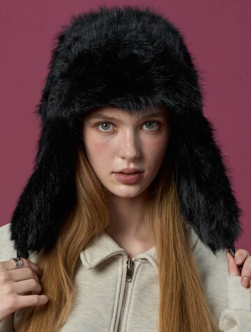 겨울 한파 따뜻 털모자 방한모 [BLACK] 트루퍼 귀마개 ver.