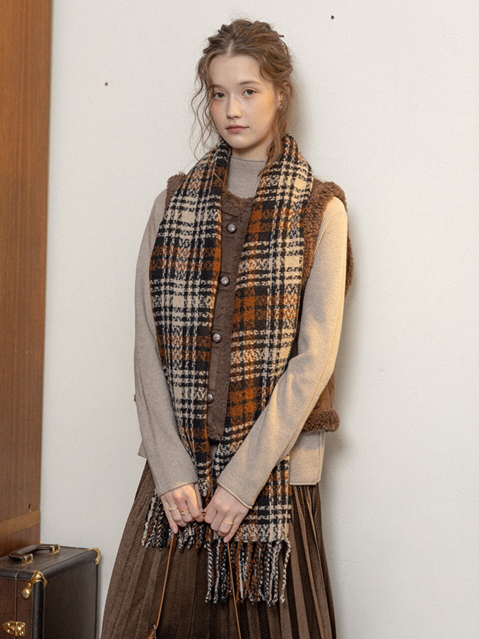 PM_Plain color check muffler_2color