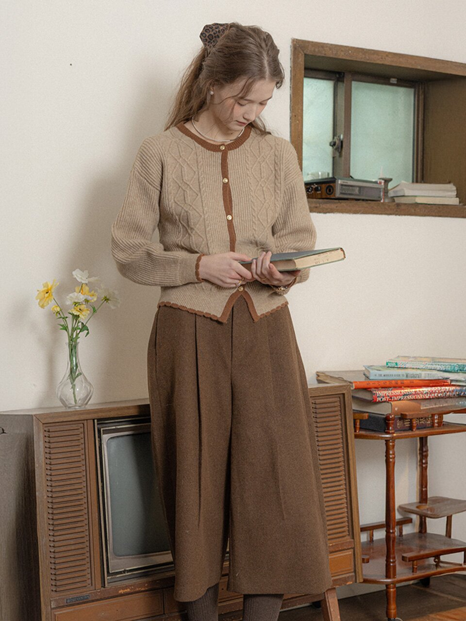 PM_Solid color warm pants_2color