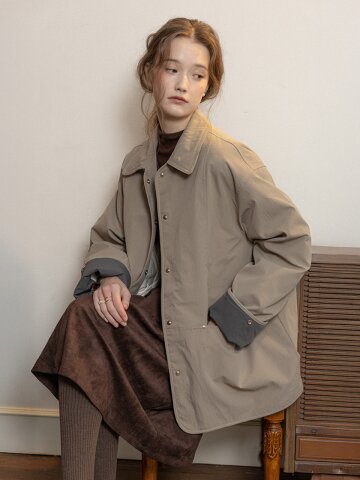 PM_Color-block cuffs warm coat_2color