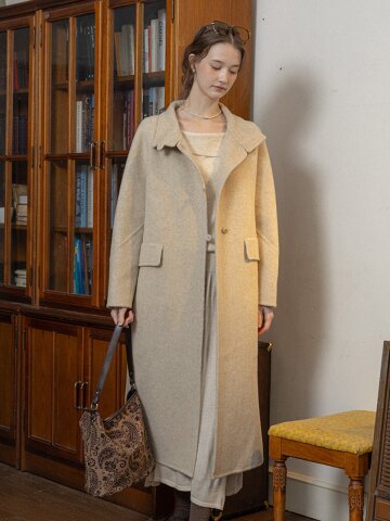 PM_Elegant round neck coat_2color