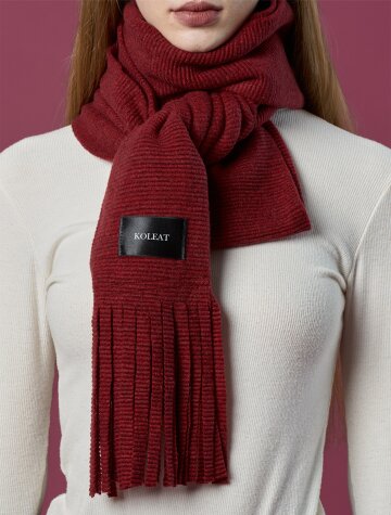 [5colors] 도톰 니트 무지 컷 롱기장 머플러 목도리