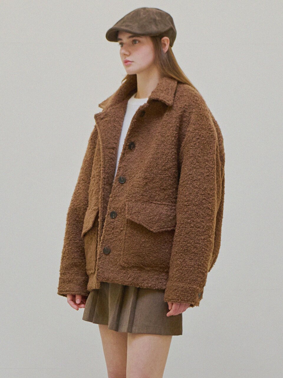 [5차] Soft breeze boucle coat - Brown