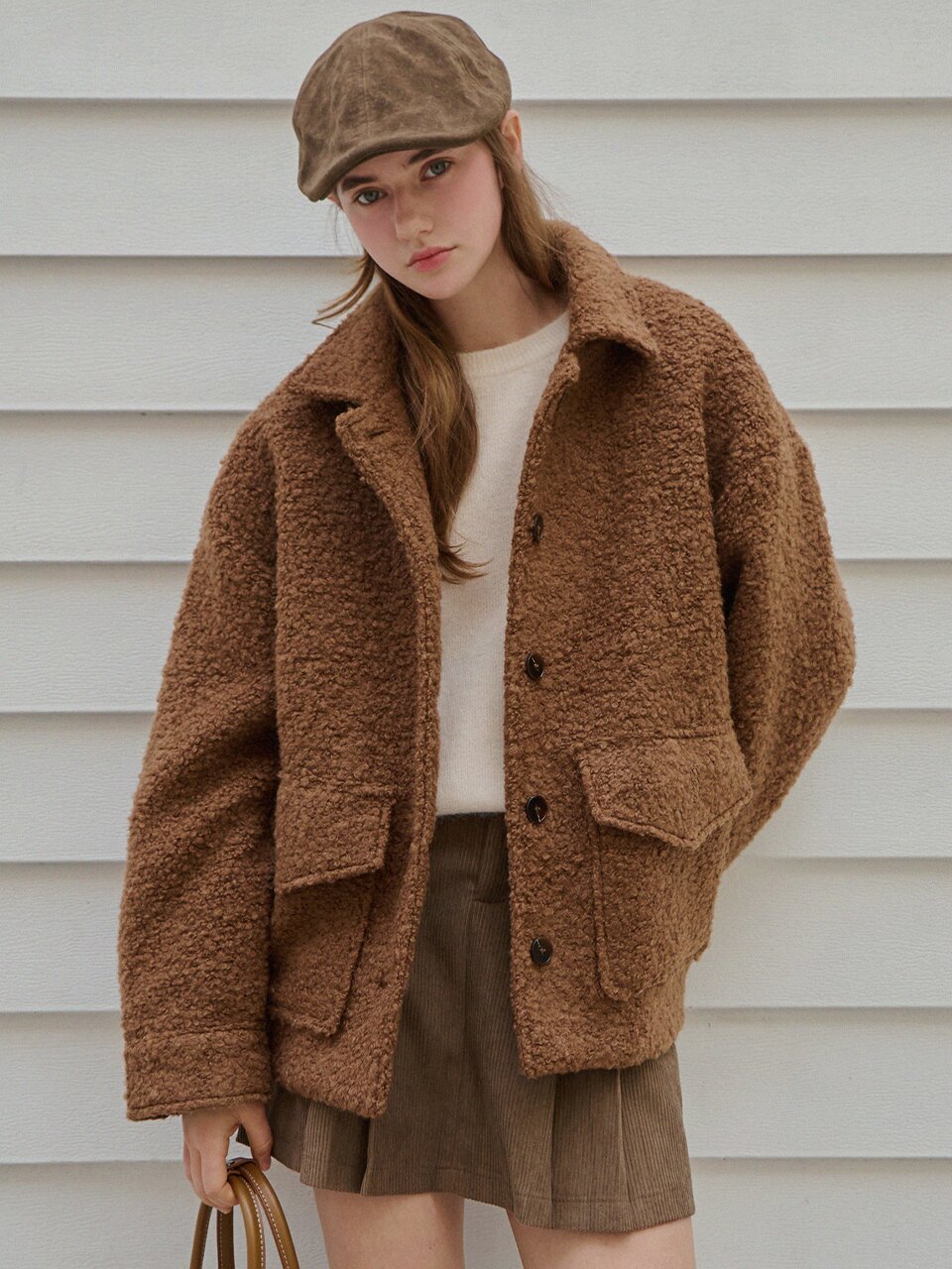 [5차] Soft breeze boucle coat - Brown