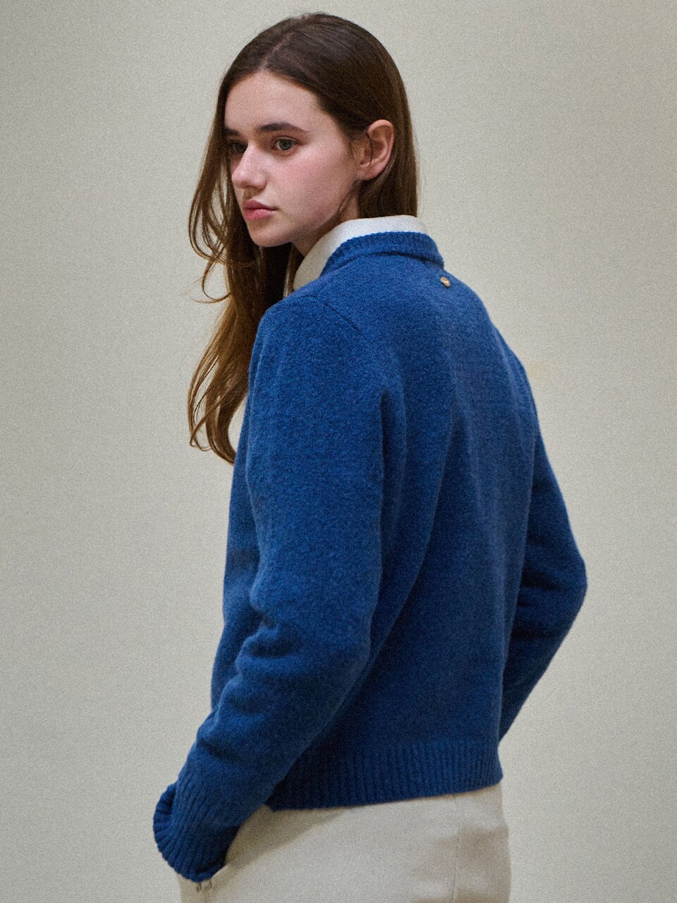 Bean button wool knit cardign_5 Colors