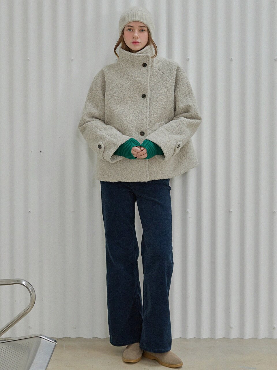 [5차][색상추가] Teddy boucle half coat_3 Colors
