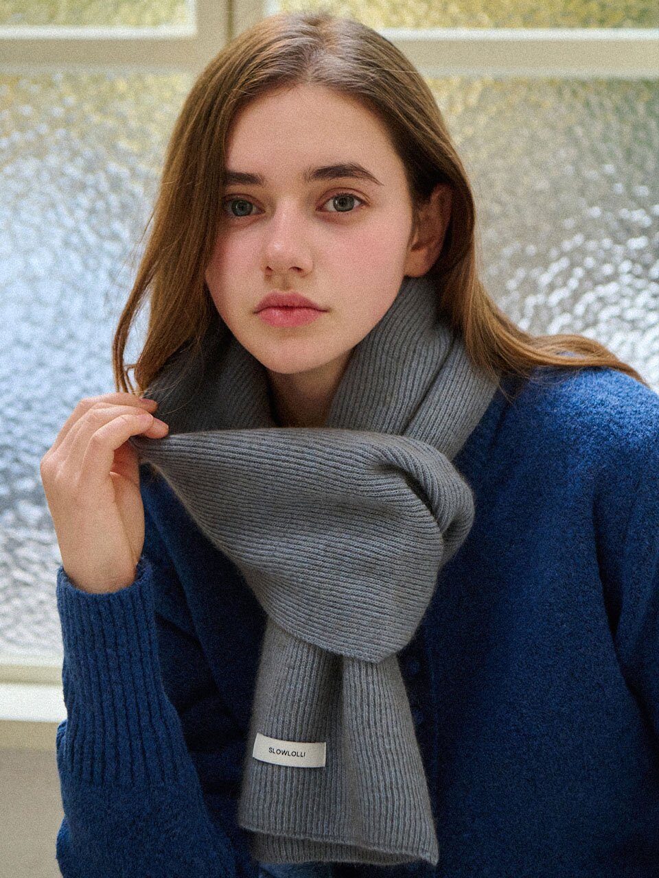 Fleece fox knit muffler_7 Colors