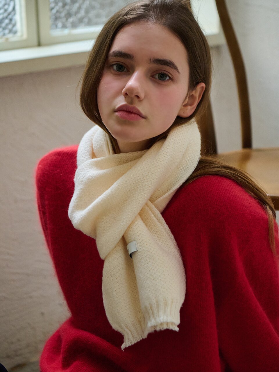 Fleece fox knit muffler_7 Colors
