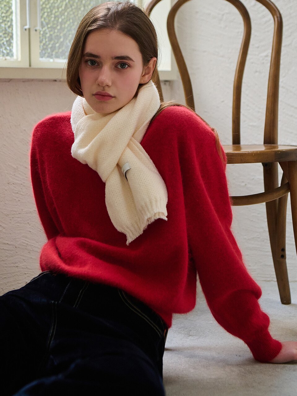 Fleece fox knit muffler_7 Colors