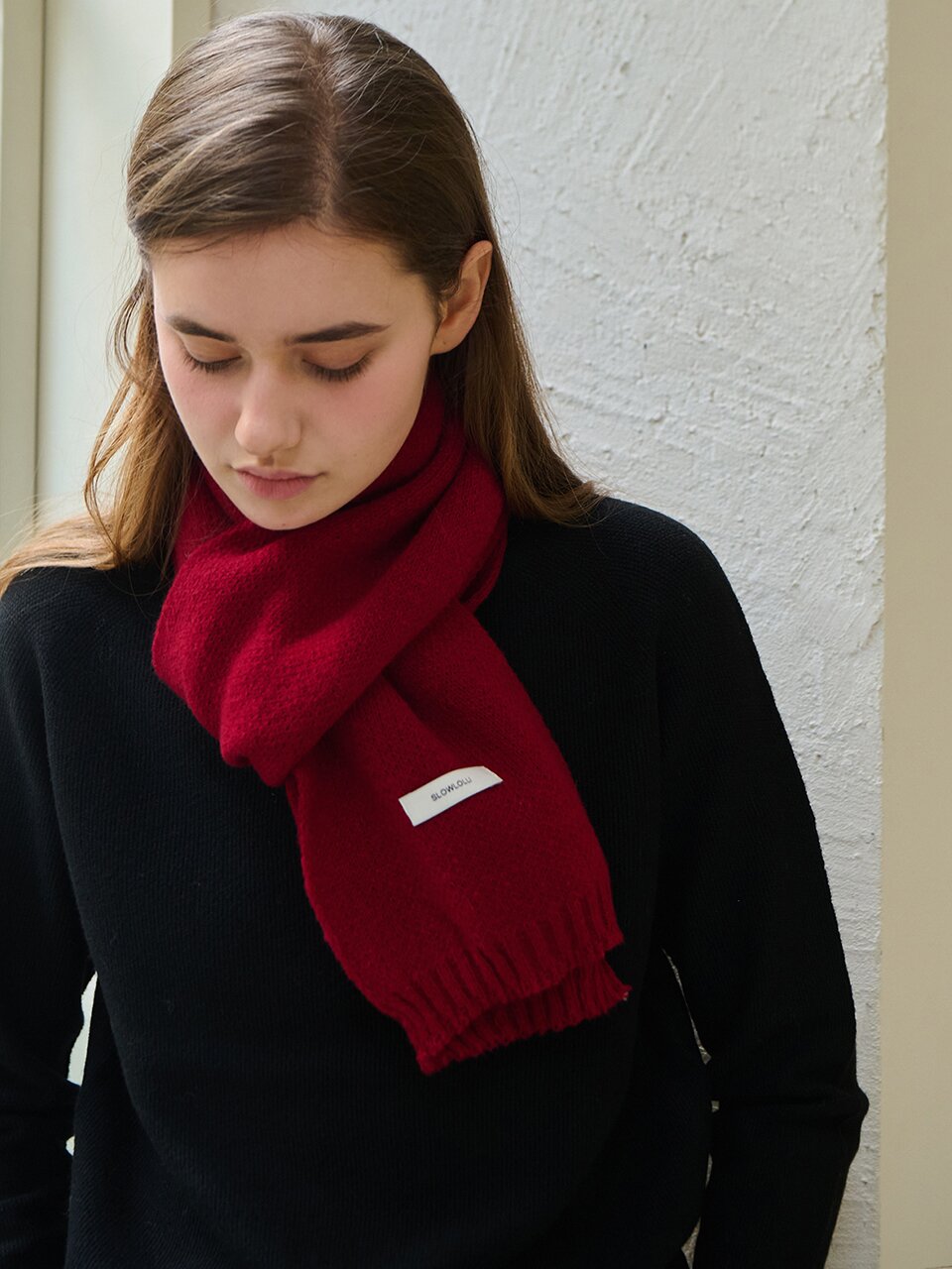 Fleece fox knit muffler_7 Colors
