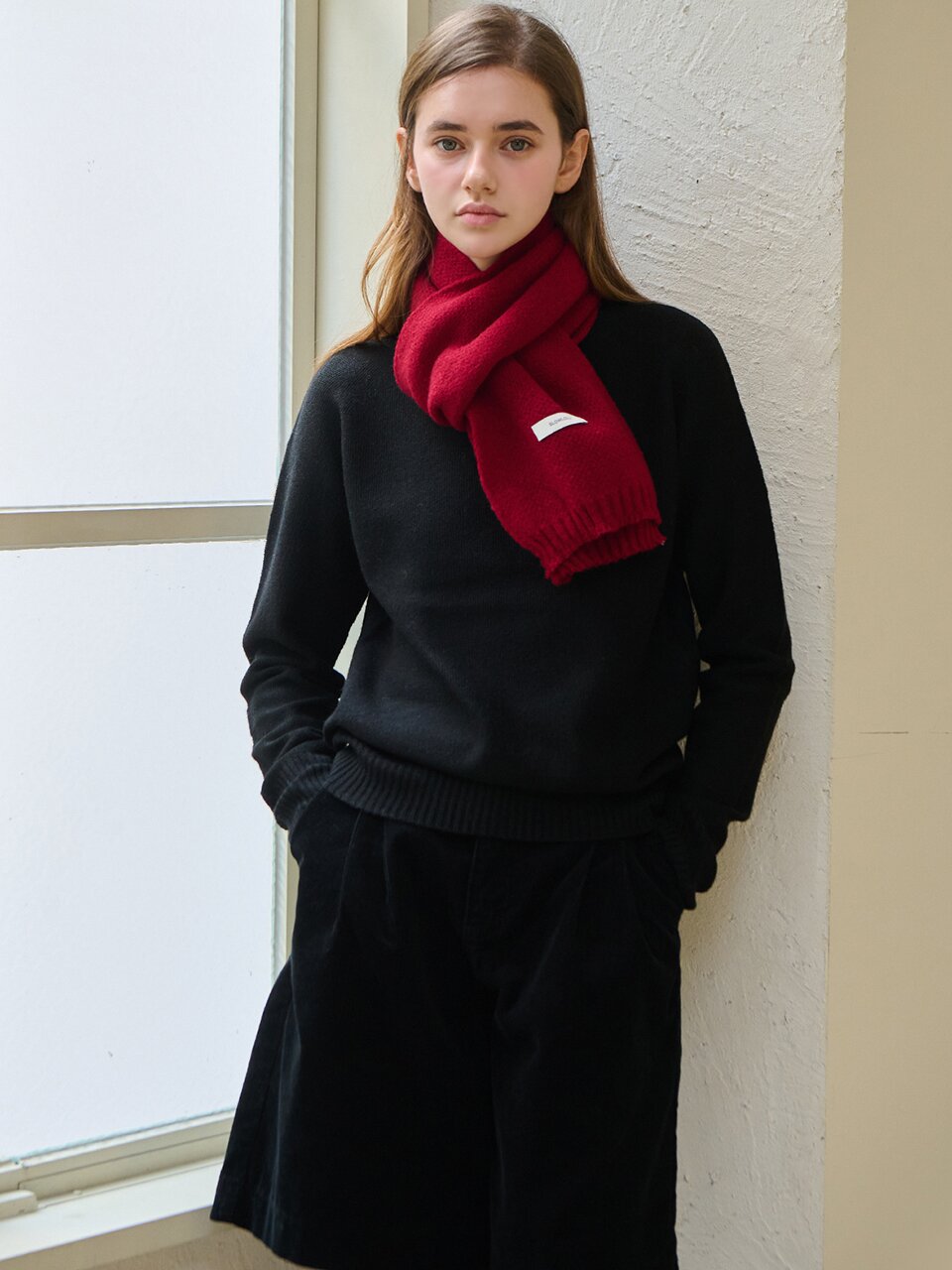 Fleece fox knit muffler_7 Colors