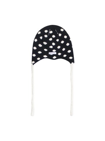 SNOW DOT EARFLAP BEANIE_BLACK