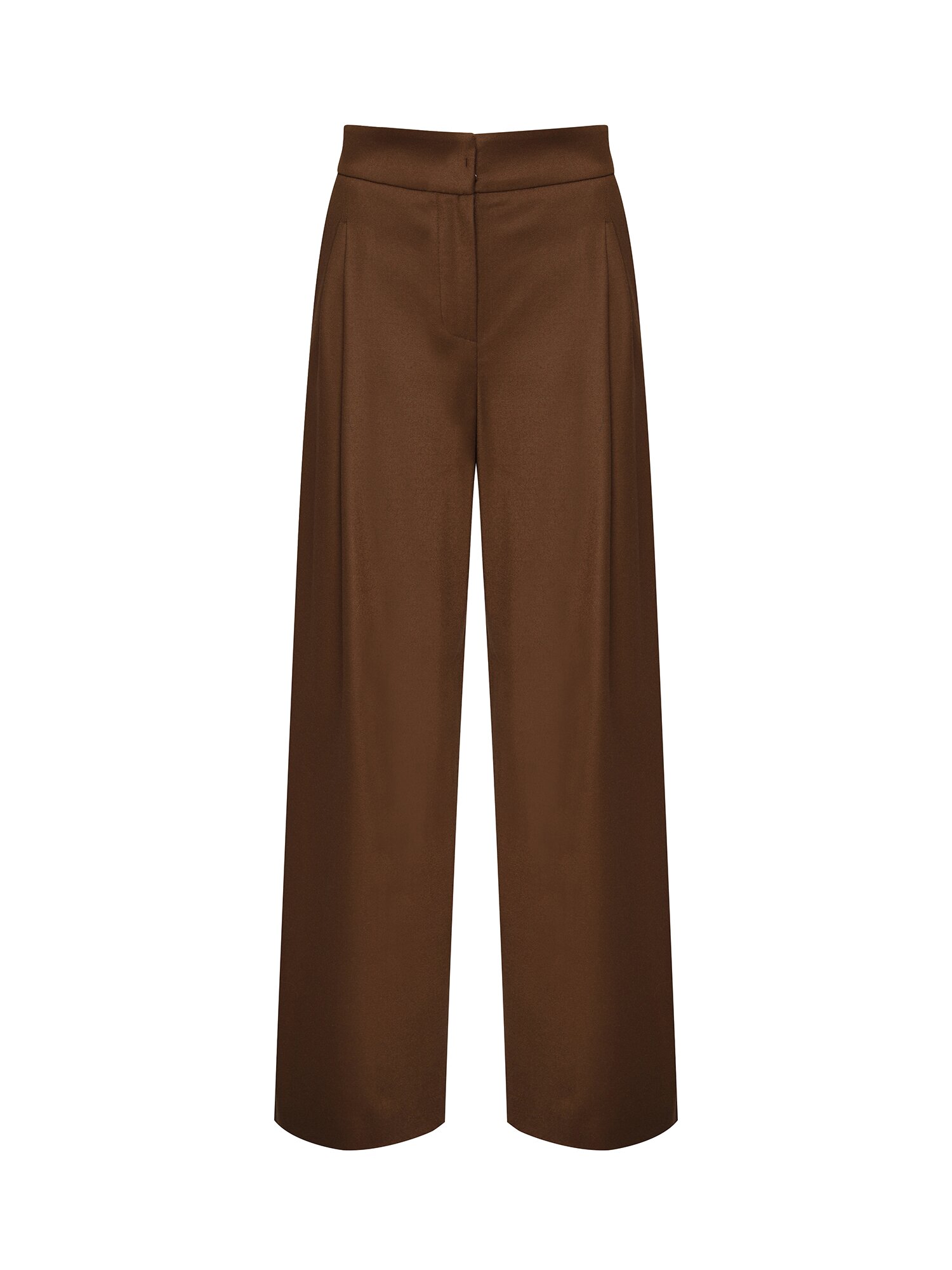 울 투 턱 와이드 슬랙스 팬츠 (CAMEL)