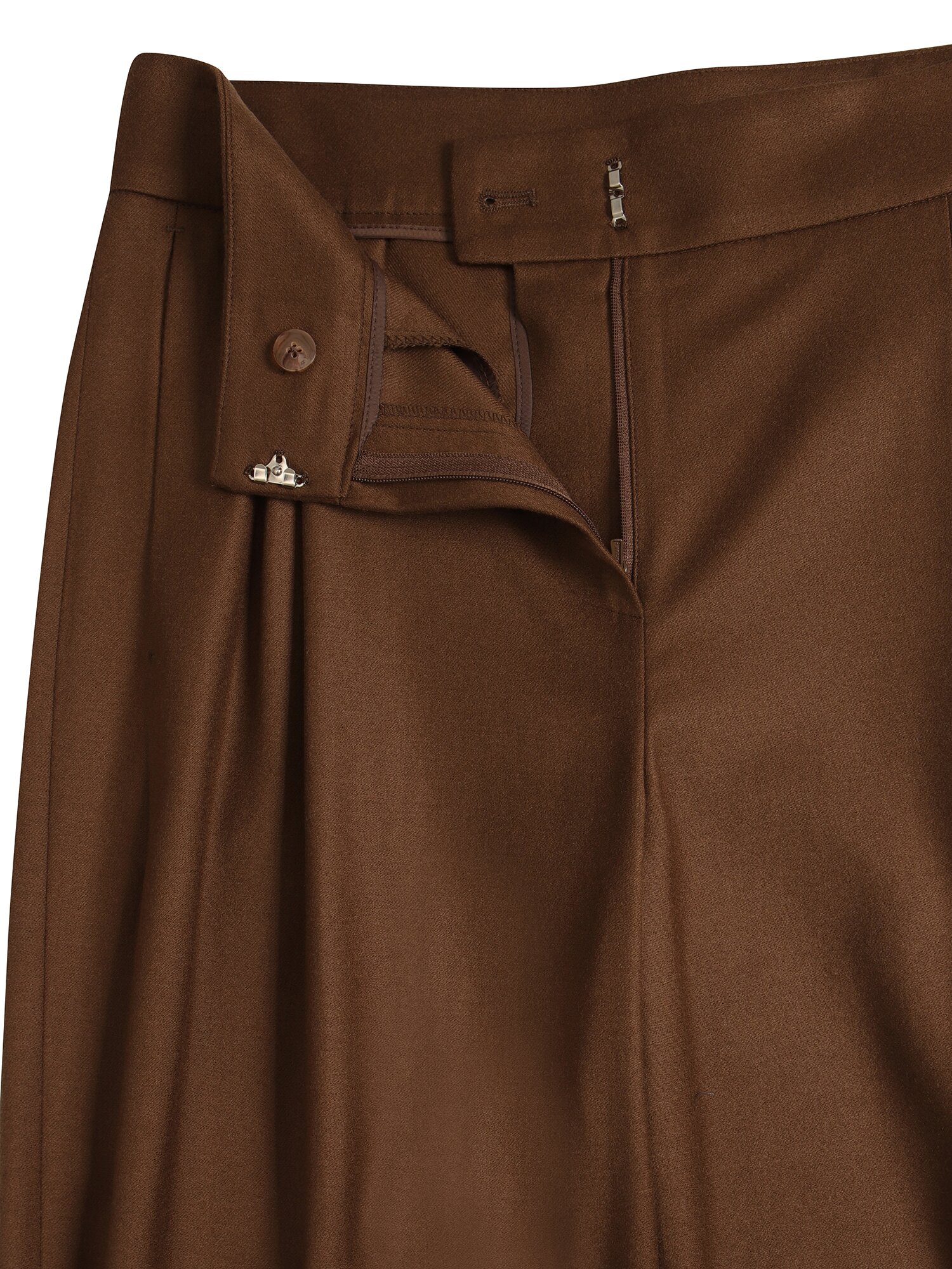 울 투 턱 와이드 슬랙스 팬츠 (CAMEL)