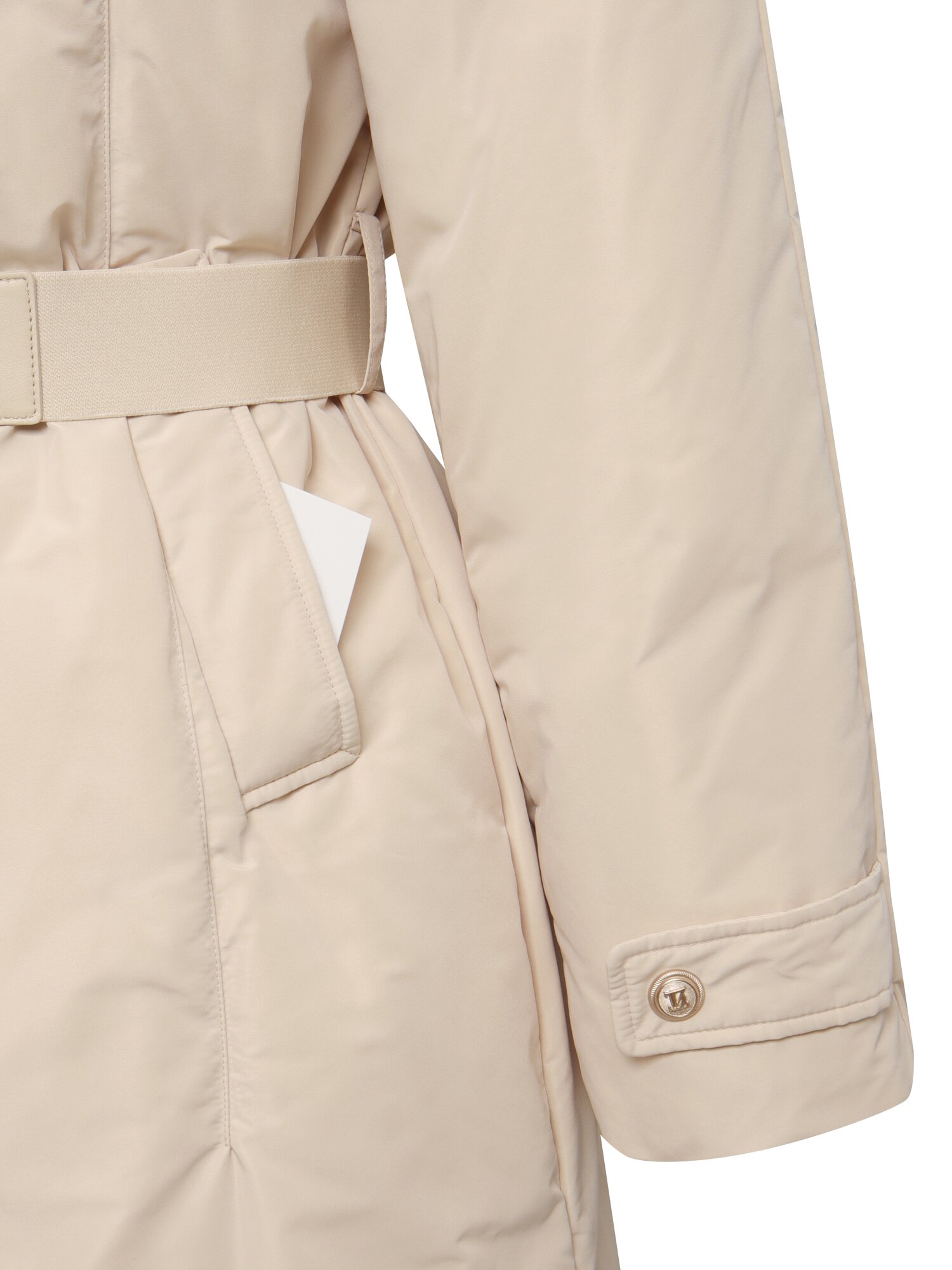 폭스퍼 벨티드 롱 구스다운 점퍼 (BEIGE)