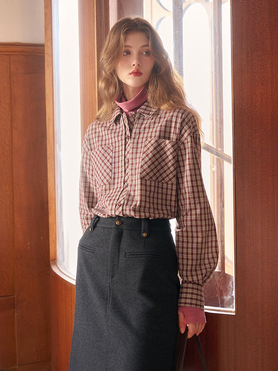 SR_Striped long-sleeved shirt_2color