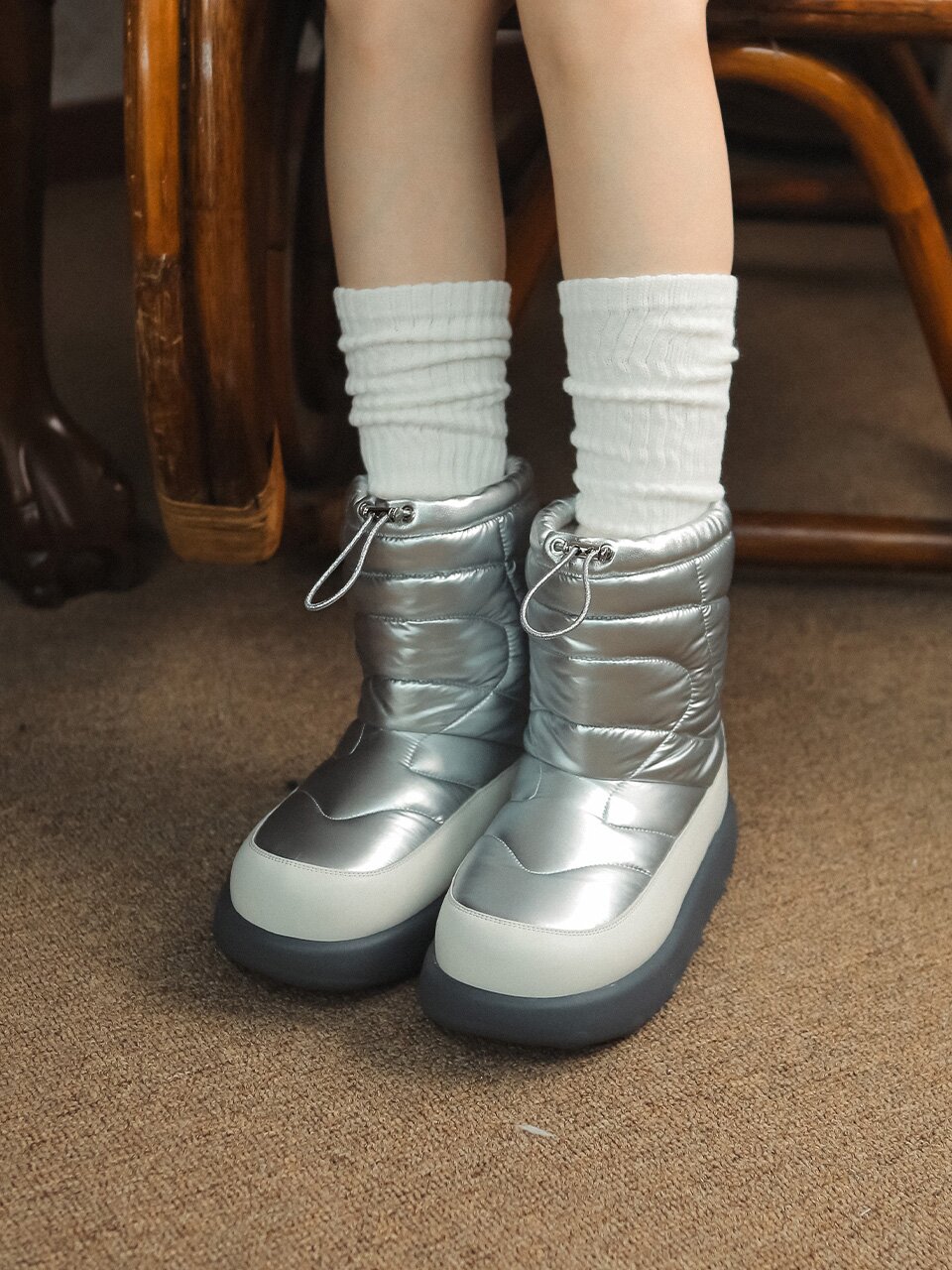 ljh024-1 Padded Mid Boots - 2 Colors