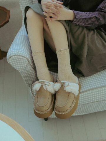 ljh089-7 Fur Ribbon Platform Mules - 2 Colors