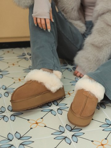 ljh023-1 Fur Platform Mules - 2 Colors