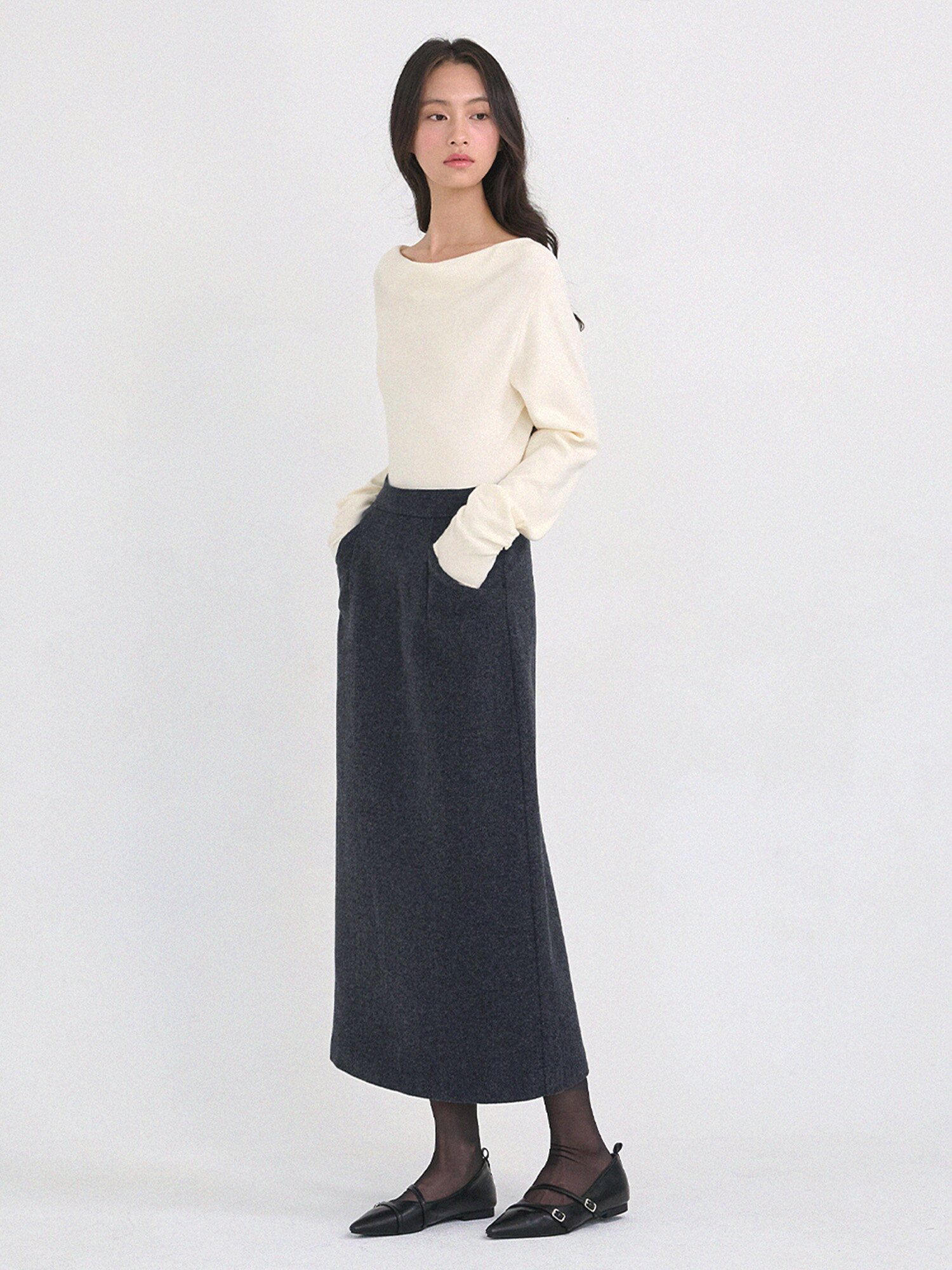 제시카 울 롱 스커트