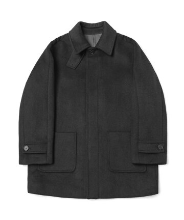 남녀공용 세미오버 하프 발마칸 코트 (BLACK) (HBAHCA2)