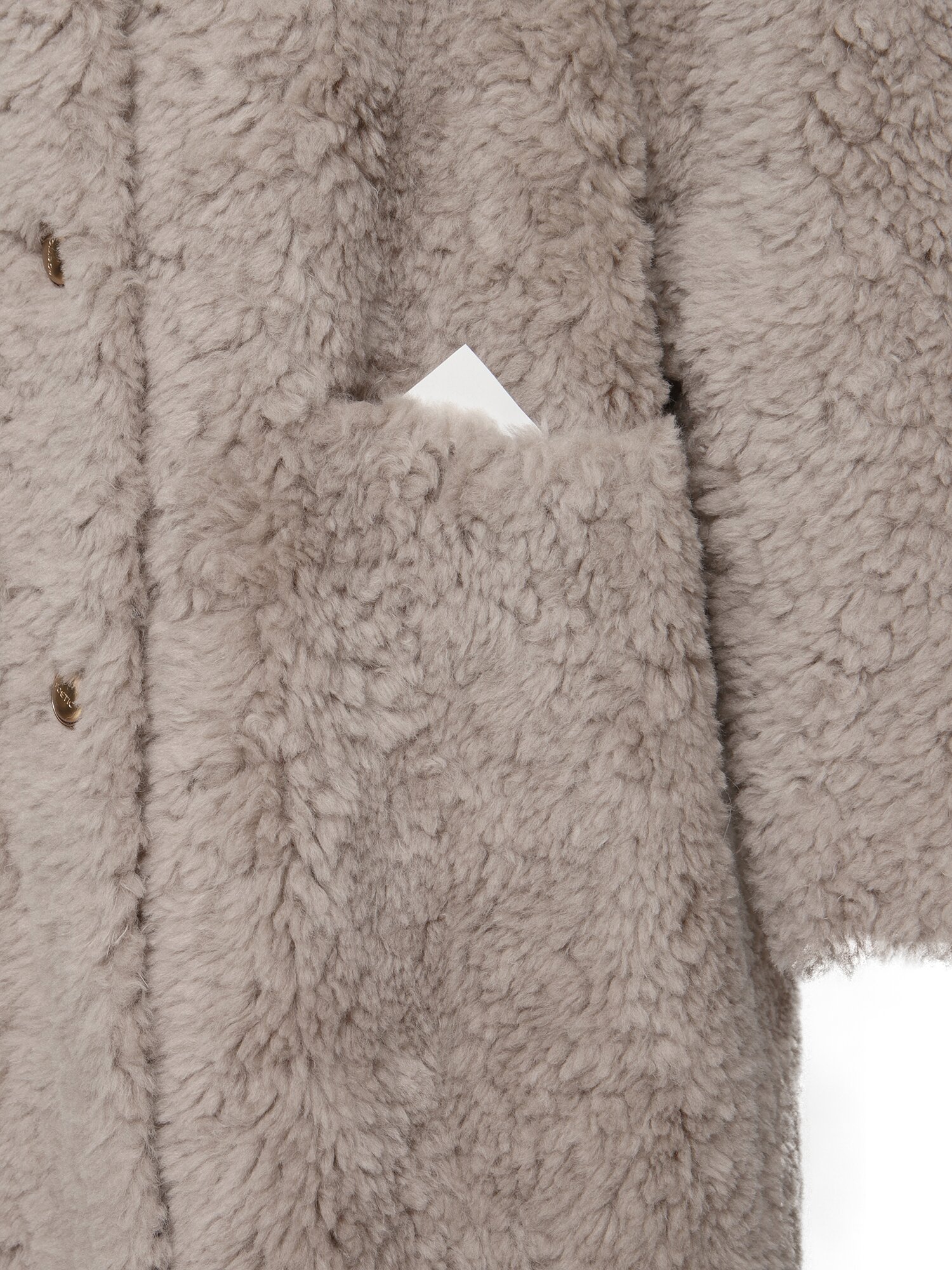 울 라운드넥 롱 무스탕 재킷 (GREY)