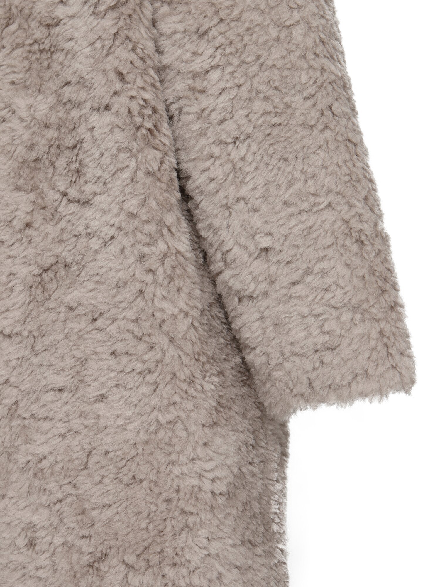 울 라운드넥 롱 무스탕 재킷 (GREY)