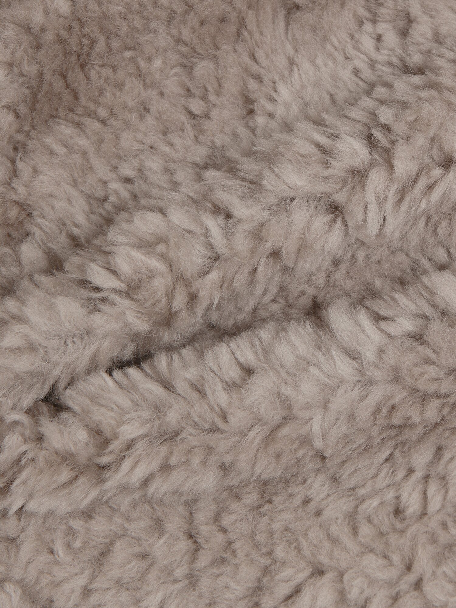 울 라운드넥 롱 무스탕 재킷 (GREY)