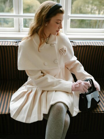 Cest_Pleated half double coat
