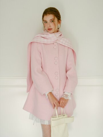 Cest_Scarf slim half coat