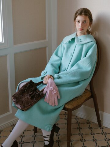 Cest_Flower balmacaan coat