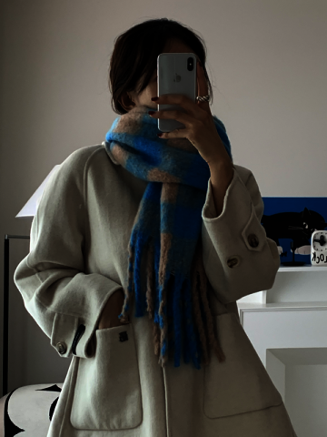 타탄체크 머플러 도빌르