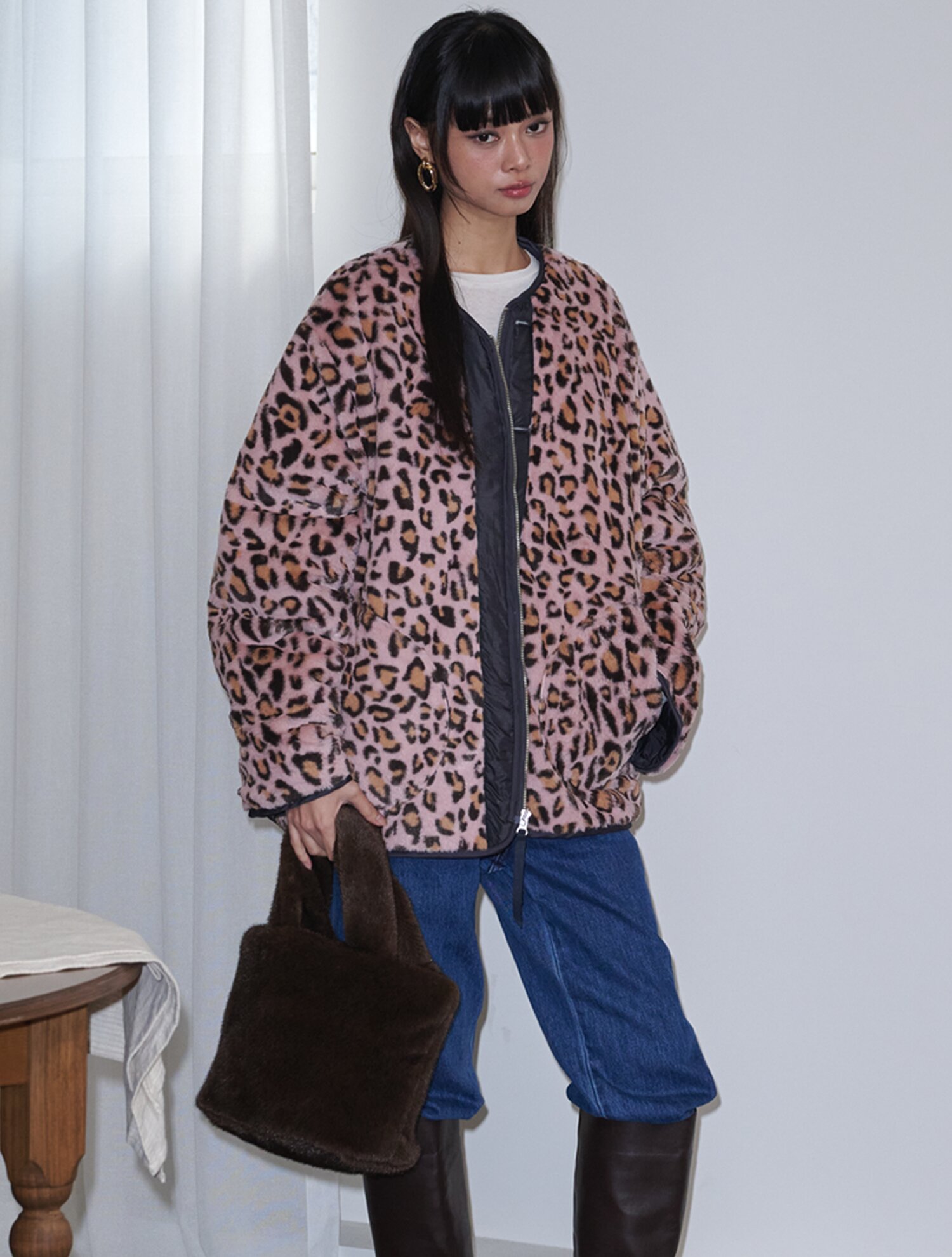Soft Fur Tote Bag_Brown