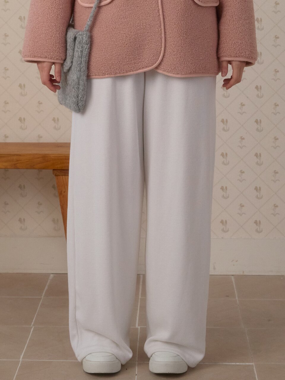 DAILY WIDE RIB PANTS_WHITE