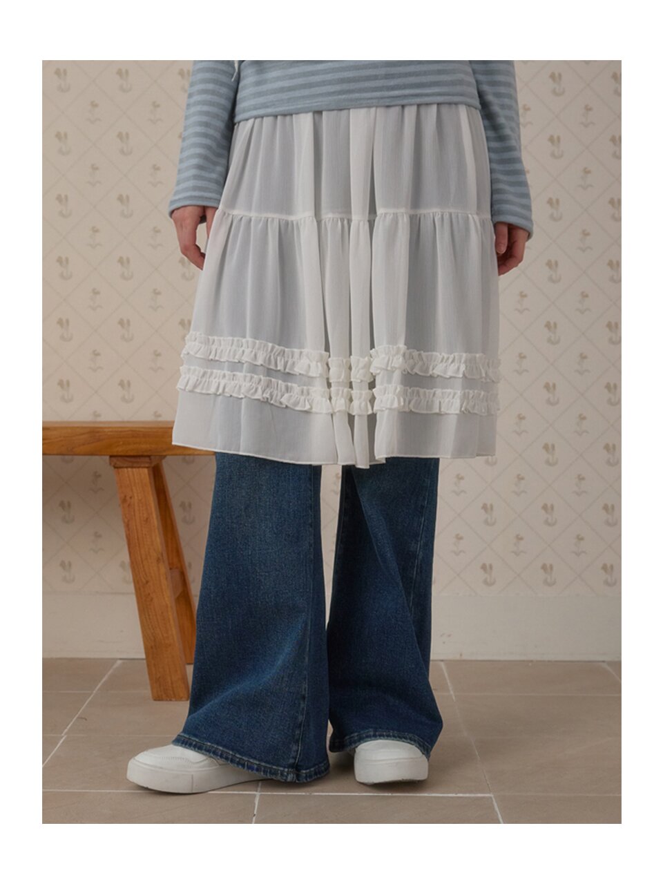 MISTY LAYERED FRILL SKIRT_WHITE