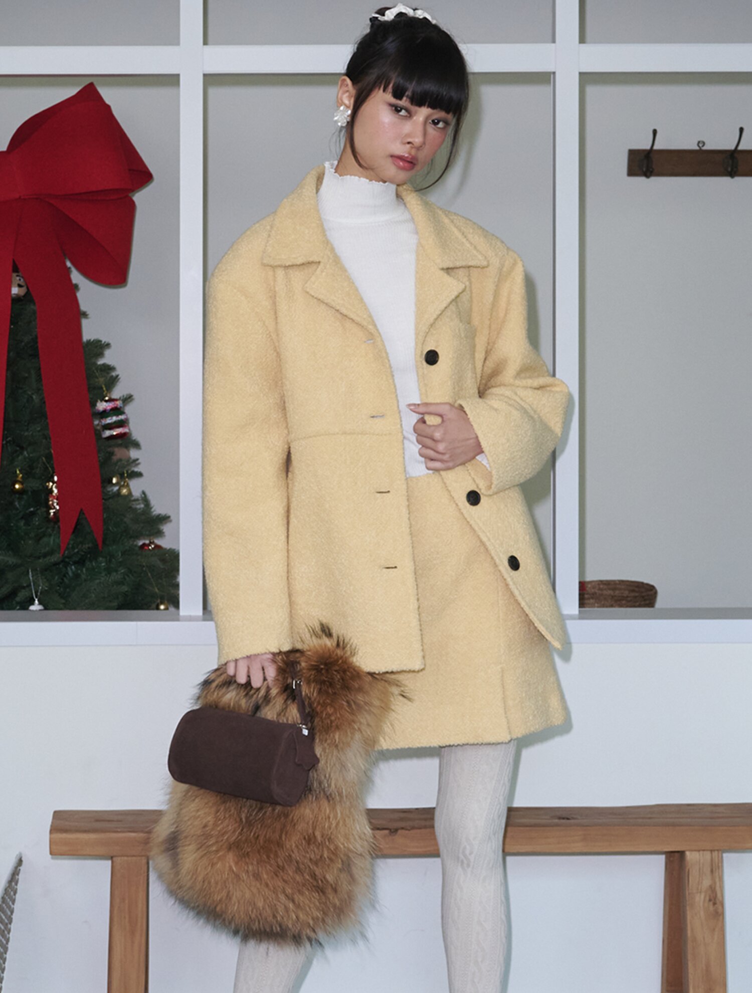 Boucle wool oversized jacket_Butter